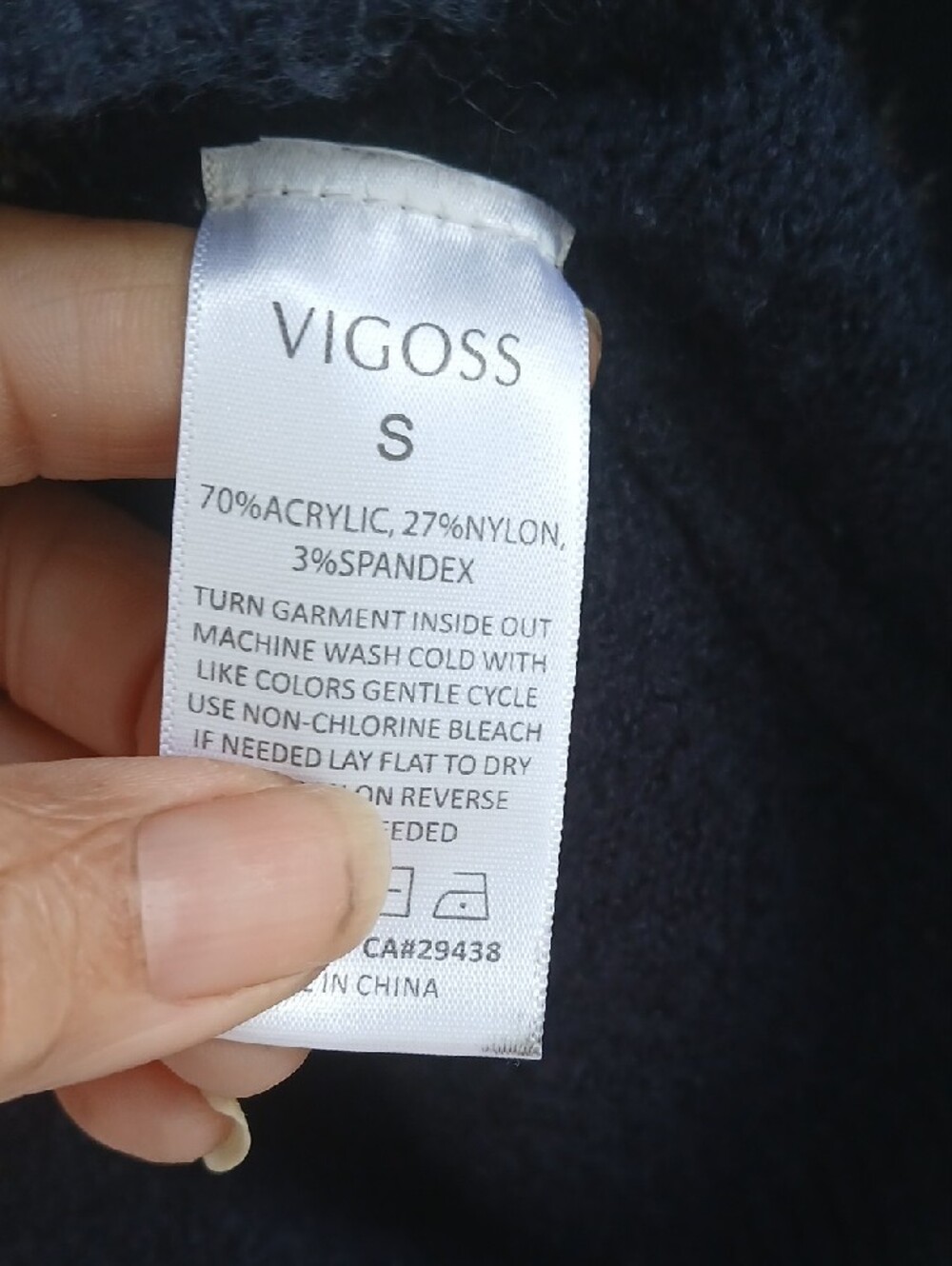 Vigoss Black Cardigan Sweater with Beige Horse Motif - Picture 5 of 5